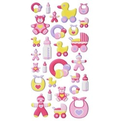 Klebe Softy Sticker Taufe, Babygirl