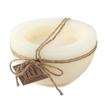 Windlichtkerze in Creme, 14 cm