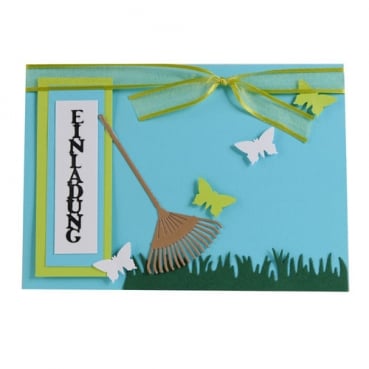 Einladungskarte Schmetterlinge in Mint Blue