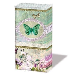 10er Pack Taschentücher Schmetterling Medaillon