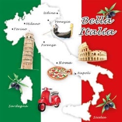 20er Pack Servietten Bella Italia, 33 x 33 cm