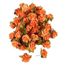 50 Rosenköpfe in Orange/Apricot als Streudeko