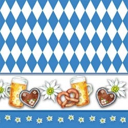 20er Pack Servietten Oktoberfest, Bayern Raute, 33 x 33 cm