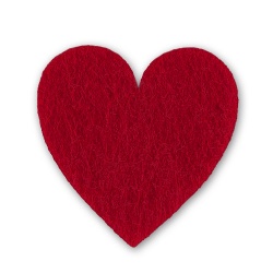 10 Filz Herzen Hochzeit, Liebe in Rot, 40 mm