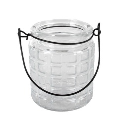 Glas Windlicht Retro mit Henkel Nr. 5, 90 mm