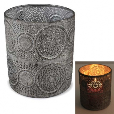 Metall Windlicht Ornamente Perry, 15 cm