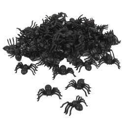 50 Streudeko Halloween Spinnen in Schwarz, 22 mm