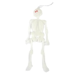 10 Halloween Leuchtskelette zum Aufhängen, 15 cm