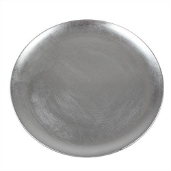 Dekoteller glatt, flach in Silber, 33 cm