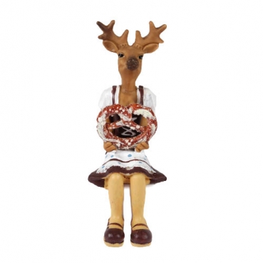 Kantenhocker Trachten Hirsch Frau, Oktoberfest, 12 cm