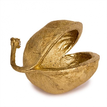 Naturdeko Buddha Nuss in Gold, 7,5 - 10,5 cm