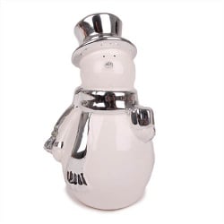 Keramik Schneemann Stylus in Weiß/Silber, 13 cm