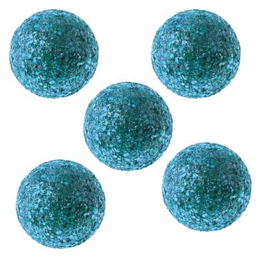 12 Glitzer Kugeln in Türkis, 30 mm