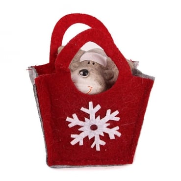 Gastgeschenk Weihnachten, Rentier Nr. 1 mit Filztasche, 65 mm Gastgeschenk Weihnachten, Rentier Nr. 1 mit Filztasche, 65 mm