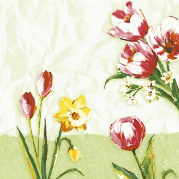 Duni Zelltuch Servietten Red Tulip, 40 x 40 cm