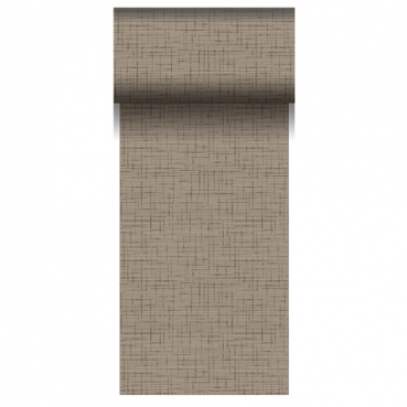 20 Meter Duni Tischläufer Linnea in Greige, 15 cm breit.