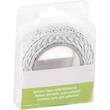 2 Meter Spitzenband, Bastelband, selbstklebend, 15 mm 2 Meter Spitzenband, Bastelband, selbstklebend, 15 mm