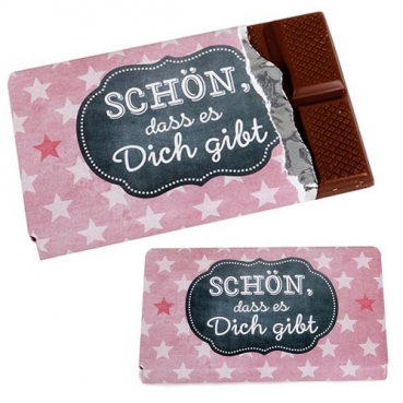 Gastgeschenk Schokolade -Schön, dass es Dich gibt-