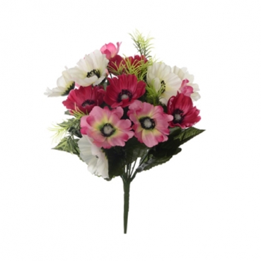 Kunstblumen Anemone, Windröschen Strauss, 27 cm.