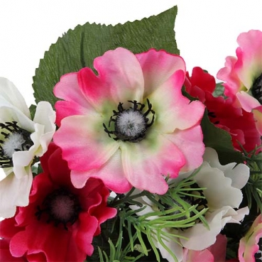 Kunstblumen Anemone, Windröschen Strauss, 27 cm.