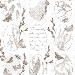 20er Pack Servietten Zartes Osterdekor, 33 x 33 cm
