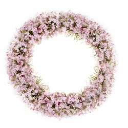 Kunstblume Gypsophiliakranz in Hellrosa-Flieder, 17 cm