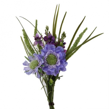 Kunstblume Frühlingssträußchen in Lila/Grün, 32 cm