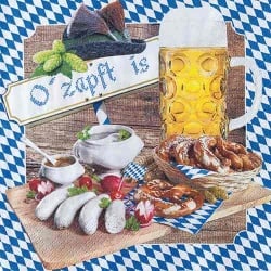 20er Pack Servietten Oktoberfest -O zapft is- 33 x 33 c m