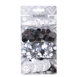 Konfetti 25. Jahrestag, Silberhochzeit in Silber/Weiß