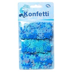 Konfetti Taufe, Baby, Junge in Blau/Hellgrau