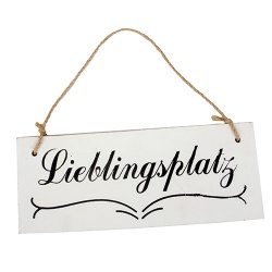 Holz Dekoschild, Lieblingsplatz, Vintage zum Aufhängen, 30 cm