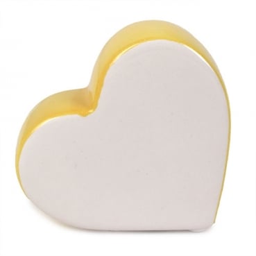 Keramik Herz stehend in Gelb, 80 mm
