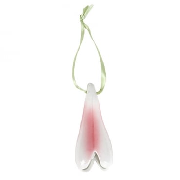 Porzellan Blumen Glöckchen zum Aufhängen in Rosa, Nr. 2, 85 mm