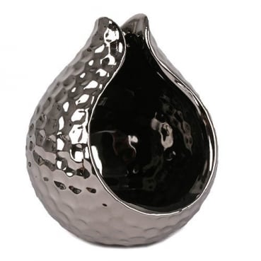 Design Teelichthalter in Chromoptik, 13 cm