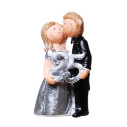 Jubiläumspaar Silberne Hochzeit, -25- Jahre, 10 cm