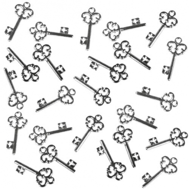 24 Mini Streudeko Schlüssel, Liebesbeweis, Hochzeit, 23 mm