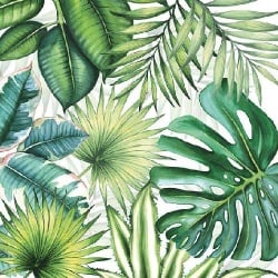20er Pack Servietten Tropische Blätter, Monstera 33 x 33 cm