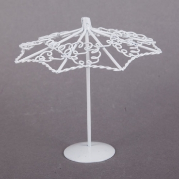 Miniatur Metall Deko Sonnenschirm in Weiß, 10,5 cm Miniatur Metall Deko Sonnenschirm in Weiß, 10,5 cm