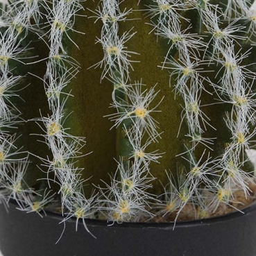 Kunst Kaktus rund im Töpfchen, 15 cm.