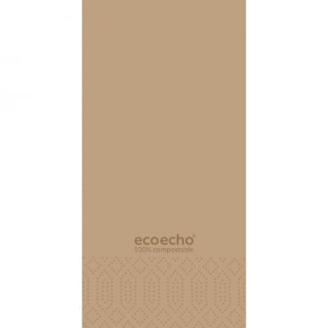 Duni Zelltuch Servietten, 3-lagig in Eco Brown, 100 % kompostierbar,  ⅛ Falz, 40 cm