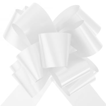 10 Ruckzuck-Schleifen, Autoschleifen, Hochzeit in Weiß, 17 cm
