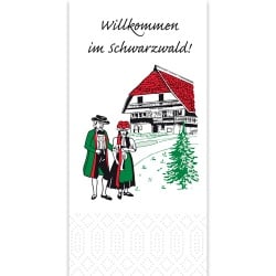Duni Zelltuch Servietten Schwarzwald, 3-lagig, &#8539; Falz, 33 x 33 cm