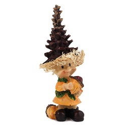 Dekofigur Waldmännchen stehend mit Eicheln, 10 cm