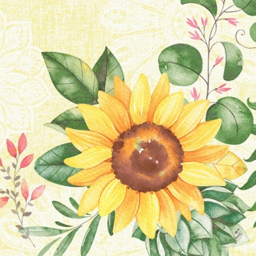 Duni Dunisoft Servietten Sunflower, 40 x 40 cm