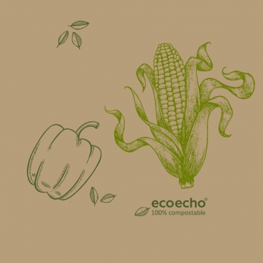 Duni ecoecho® Zelltuch Servietten Veggies, 33 x 33 cm