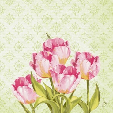Duni Zelltuch Servietten Love Tulips, 40 x 40 cm