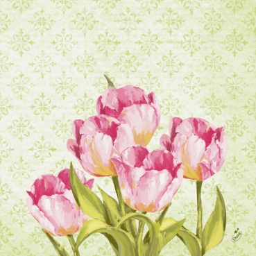 Duni Zelltuch Servietten Love Tulips, 40 x 40 cm
