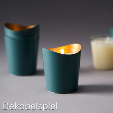 Duni Kerzenhalter Ripple aus Metall in Ocean Teal, 80 mm Dekobeispiel - Duni Kerzenhalter Ripple