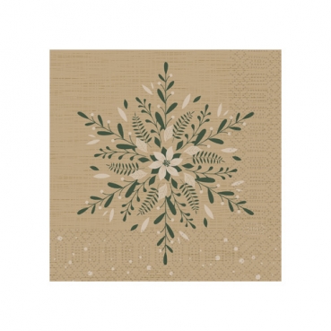 Duni Zelltuch Cocktail-Servietten Natural Charm, 24 x 24 cm