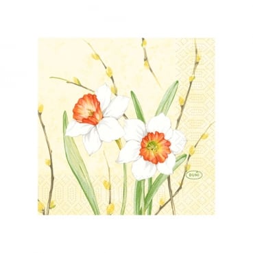 Duni Zelltuch Cocktail-Servietten Daffodil Joy 24 x 24 cm
